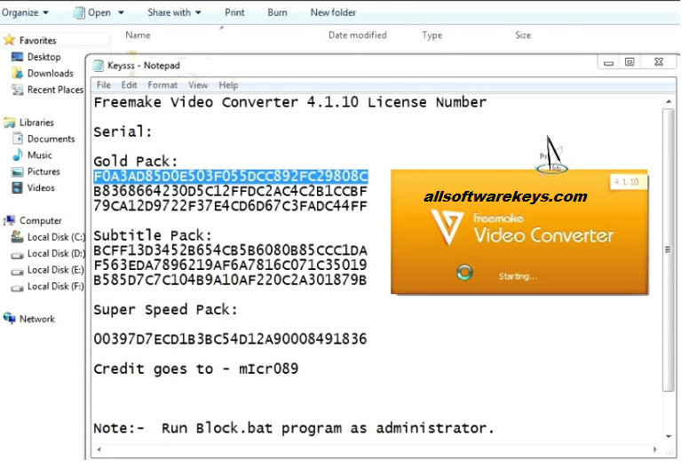 Freemake Video Converter activation code